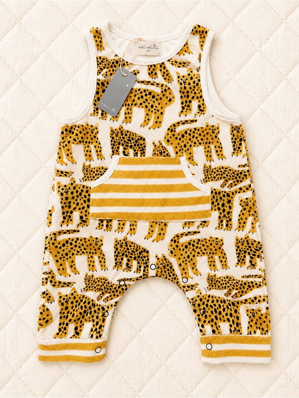 Miki Miette Drew Cheetah Romper 3M Terry Cloth NWT
